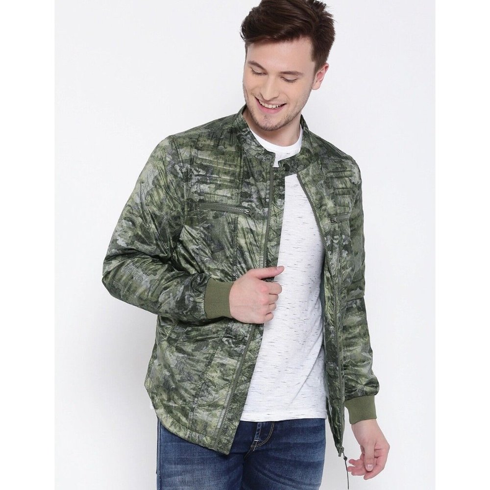 Ed Hardy Mens Lightweight Camo Puffer Jacket Sz Small Nylon